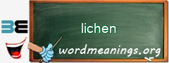 WordMeaning blackboard for lichen